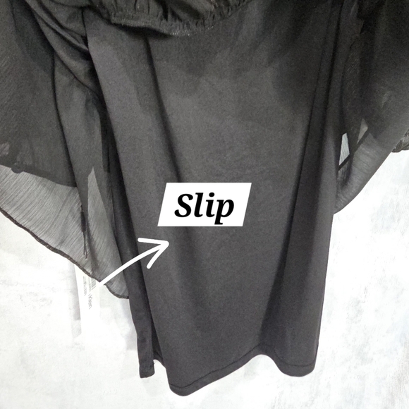 Calvin Klein Women's Empire Waist Chiffon Shift Dress Black  New With Tags - Picture 10 of 11